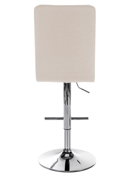 Tabouret de bar Peking V2 tissu chrome, crème