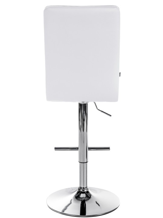 Tabouret de bar Peking V2 simili cuir chromé, blanc Tabouret de bar Peking V2 simili cuir chromé, blanc