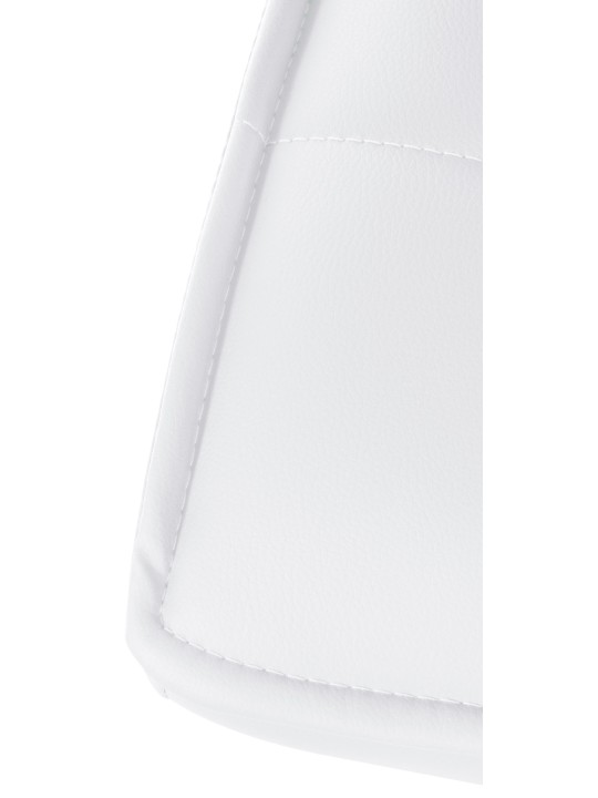 Tabouret de bar Peking V2 simili cuir chromé, blanc Tabouret de bar Peking V2 simili cuir chromé, blanc