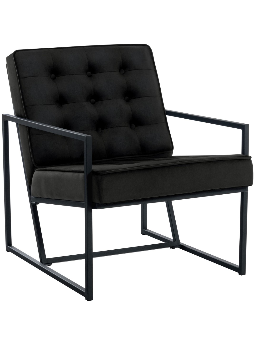 Chaise longue Avon velours, noir