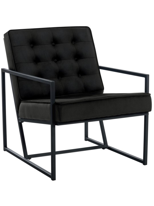 Chaise longue Avon velours, noir