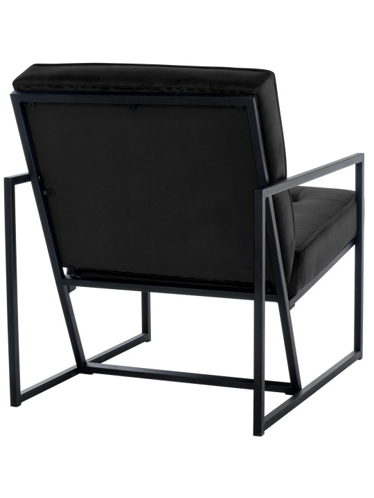 Chaise longue Avon velours, noir