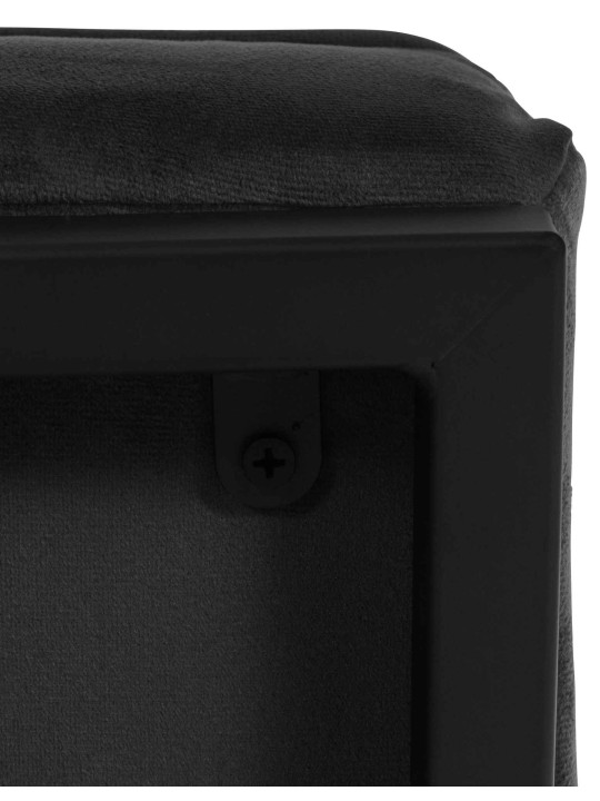 Chaise longue Avon velours, noir