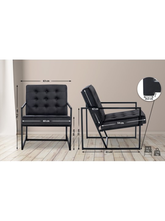 Chaise longue Avon velours, gris