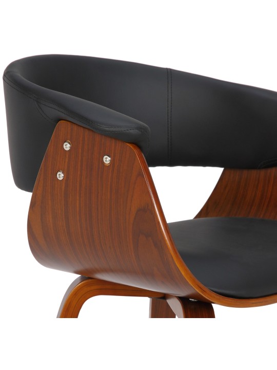 Chaise Bruce simili cuir noyer, noir