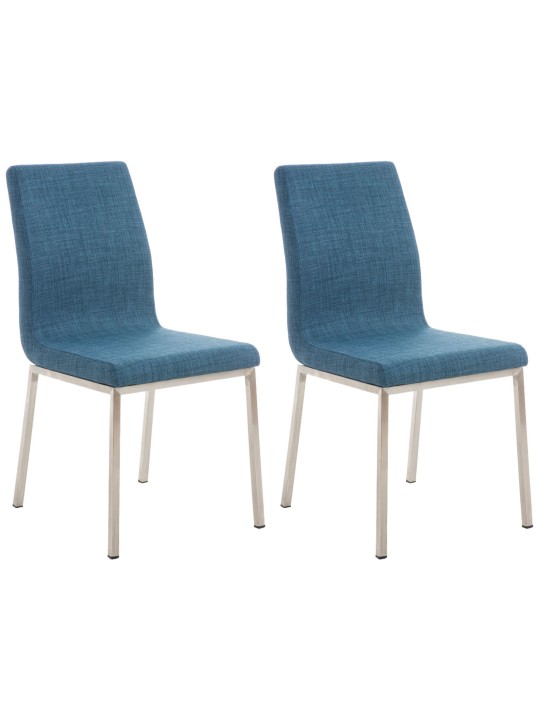 Lot de 2 chaises de salle à manger Colmar tissu, bleu