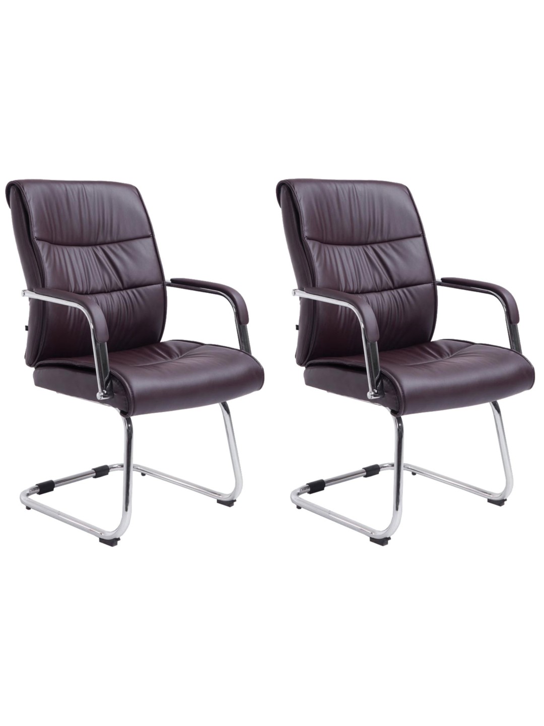 Lot de 2 chaises visiteurs Sievert, brun