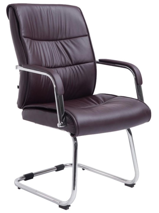 Lot de 2 chaises visiteurs Sievert, brun