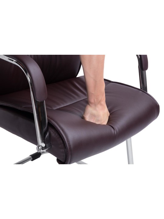 Lot de 2 chaises visiteurs Sievert, brun