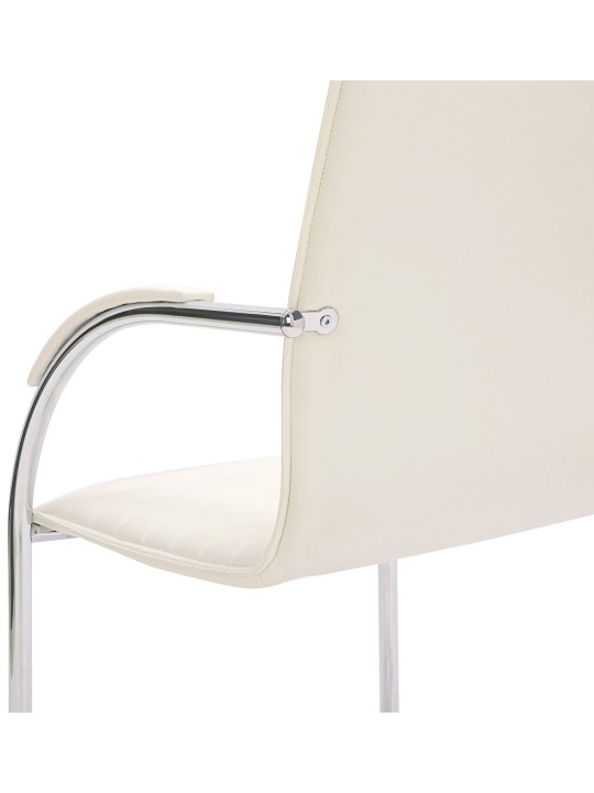 Lot de 2 chaises visiteurs Tira simili cuir, blanc