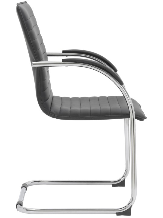 Lot de 2 chaises visiteurs Tira simili cuir, noir