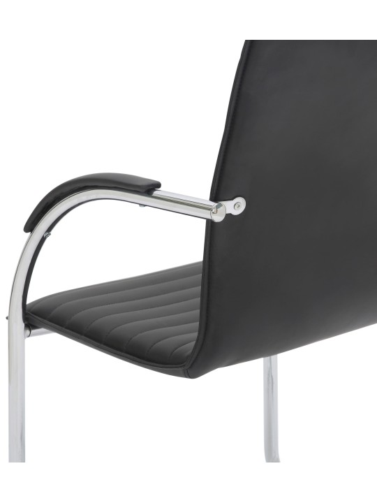 Lot de 2 chaises visiteurs Tira simili cuir, noir