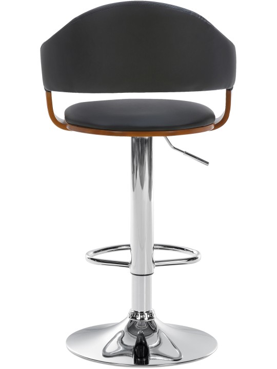 Tabouret de bar Nilse simili cuir chromé, noyer/noir Tabouret de bar Nilse simili cuir chromé, noyer/noir