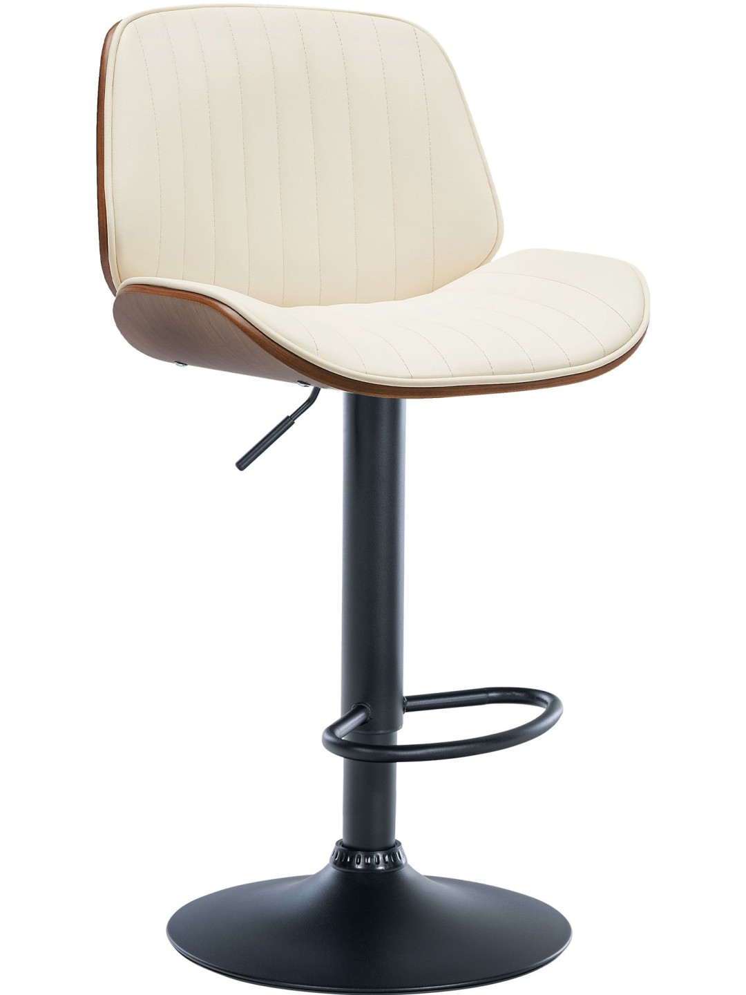 Tabouret de bar Nova simili cuir, noyer/crème