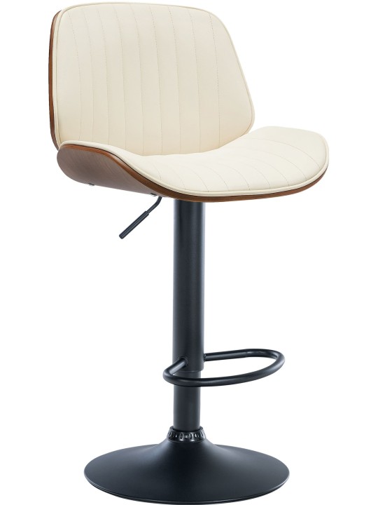 Tabouret de bar Nova simili cuir, noyer/crème