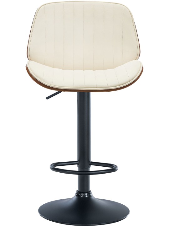 Tabouret de bar Nova simili cuir, noyer/crème