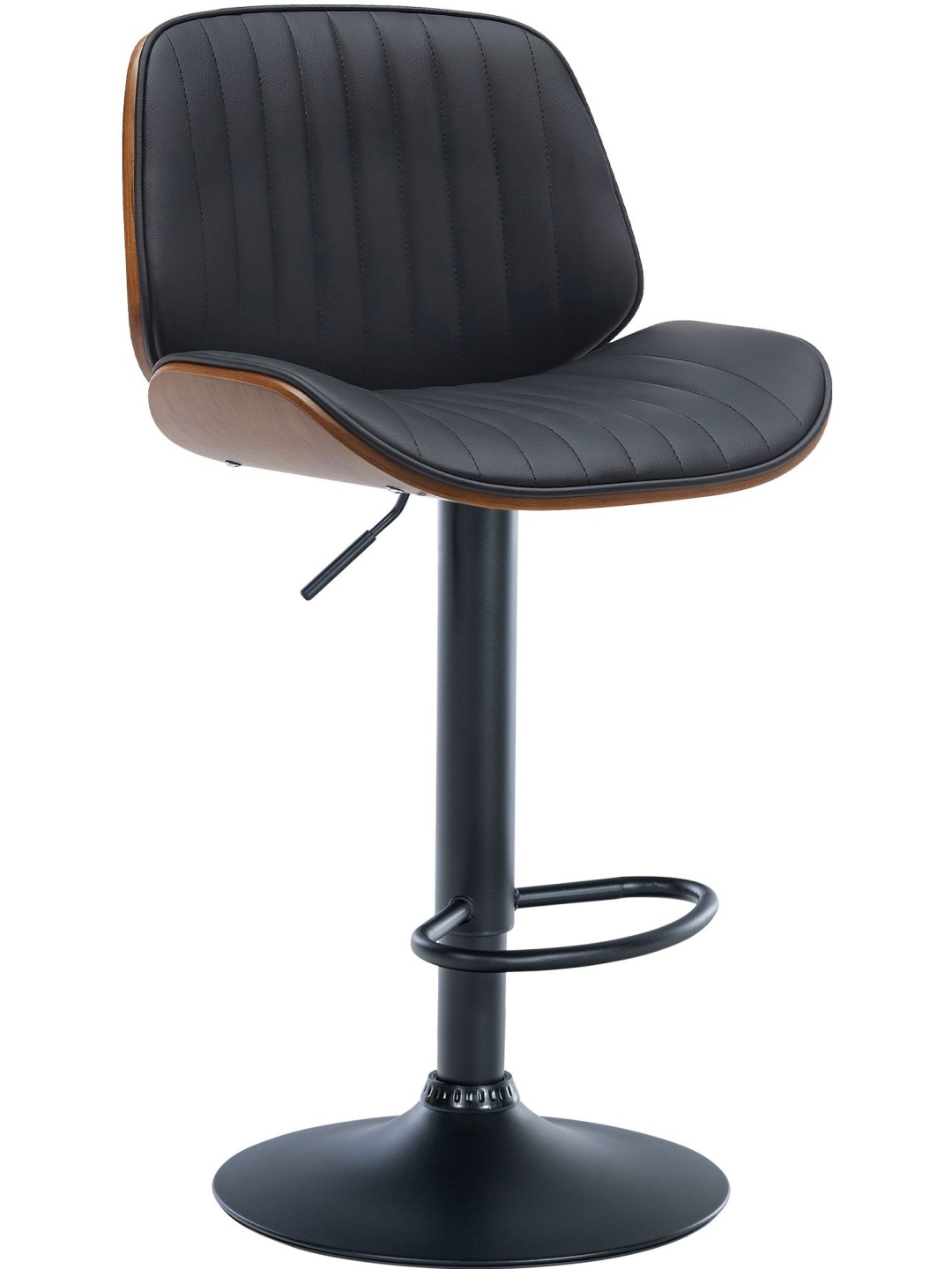 Tabouret de bar Nova simili cuir, noyer/noir