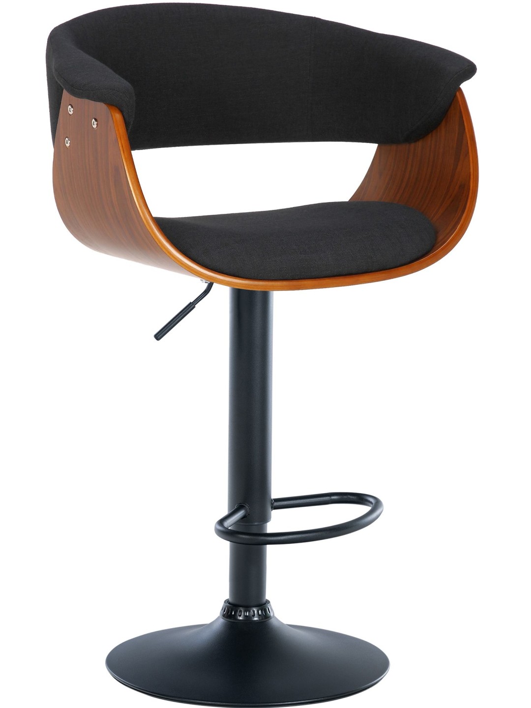 Tabouret de bar Vestal tissu, noyer/noir