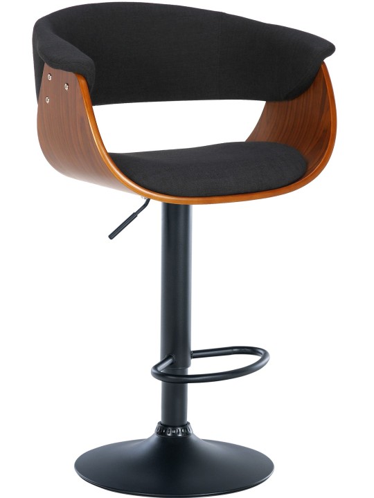 Tabouret de bar Vestal tissu, noyer/noir
