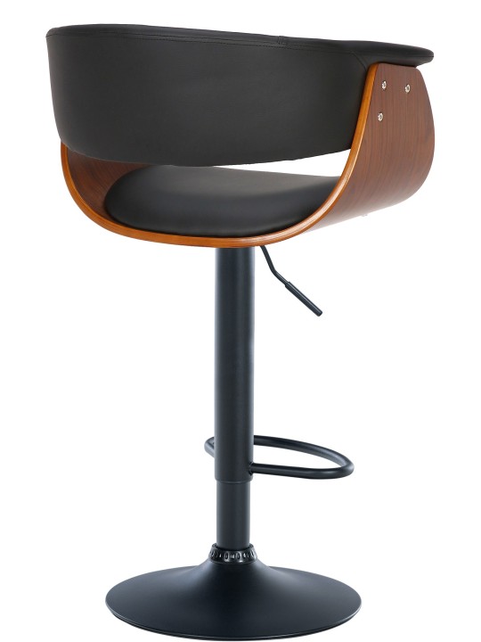 Tabouret de bar Vestal simili cuir, noyer/noir