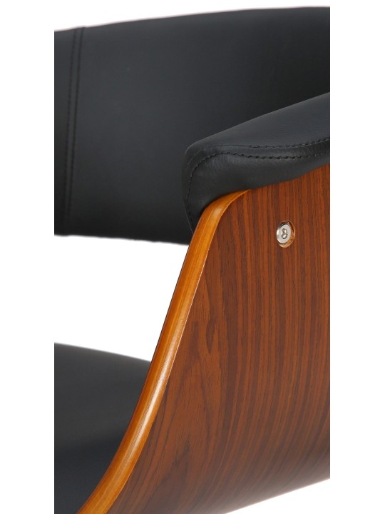 Tabouret de bar Vestal simili cuir, noyer/noir