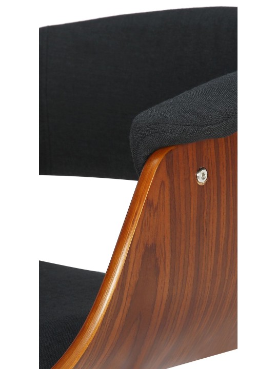 Tabouret de bar Vestal tissu, noyer/noir