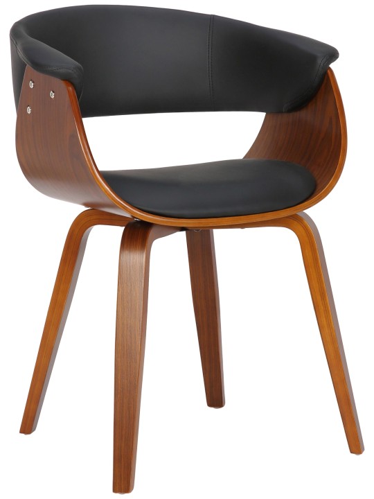 Lot de 2 chaises Bruce simili cuir noyer, noir Lot de 2 chaises Bruce simili cuir noyer, noir