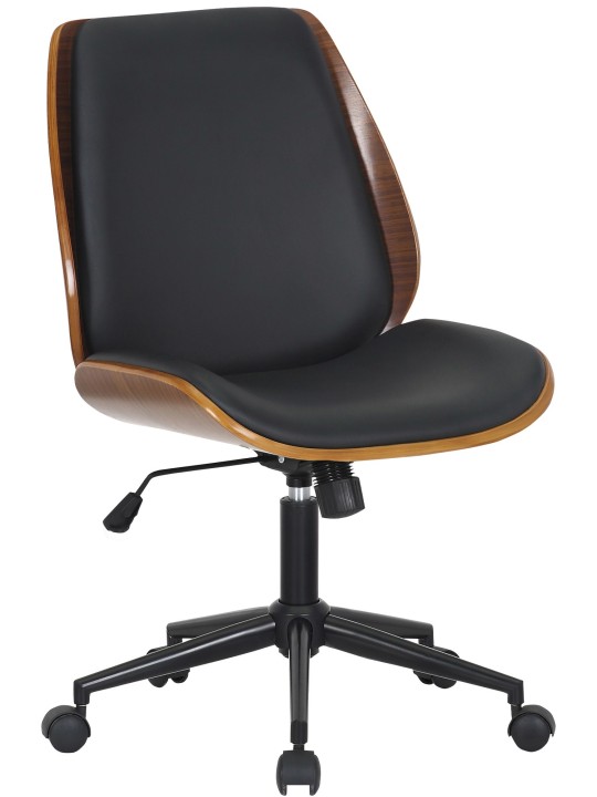 Chaise de bureau Mitch, noyer/noir