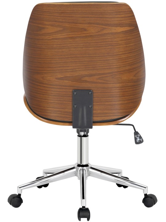 Chaise de bureau Mitch chrome, noyer/noir Chaise de bureau Mitch chrome, noyer/noir