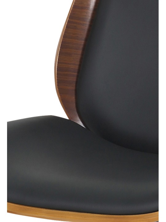 Chaise de bureau Mitch chrome, noyer/noir Chaise de bureau Mitch chrome, noyer/noir