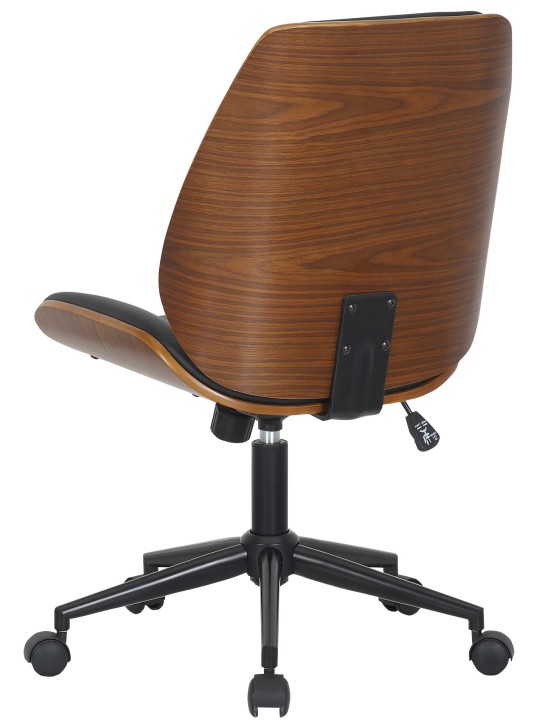 Chaise de bureau Mitch, noyer/noir
