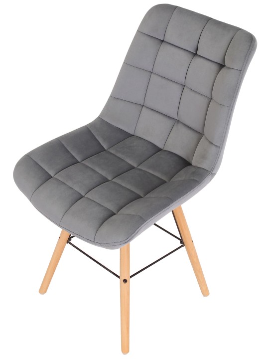 Lot de 2 chaises Leni velours, gris