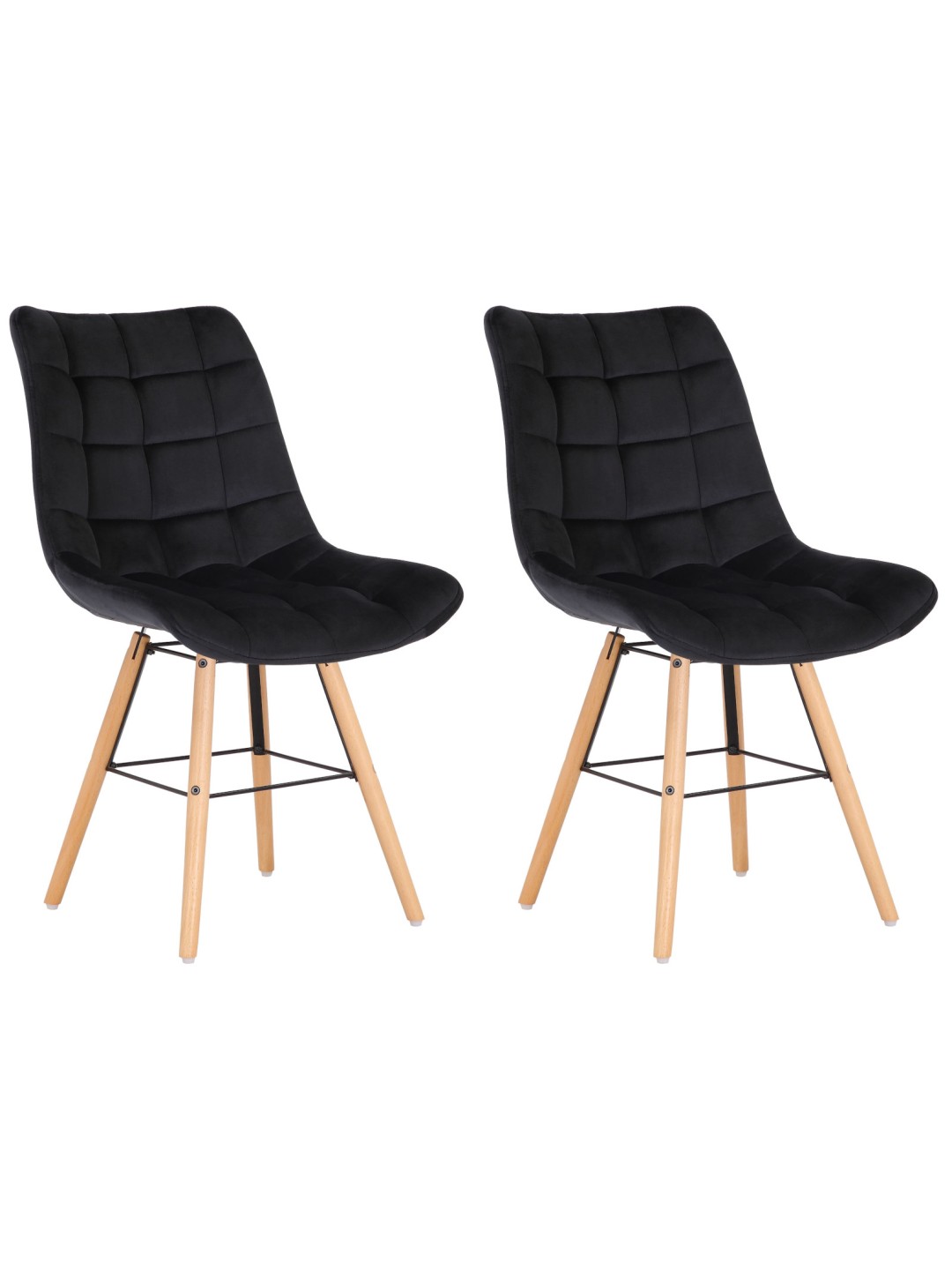 Lot de 2 chaises Leni velours, noir