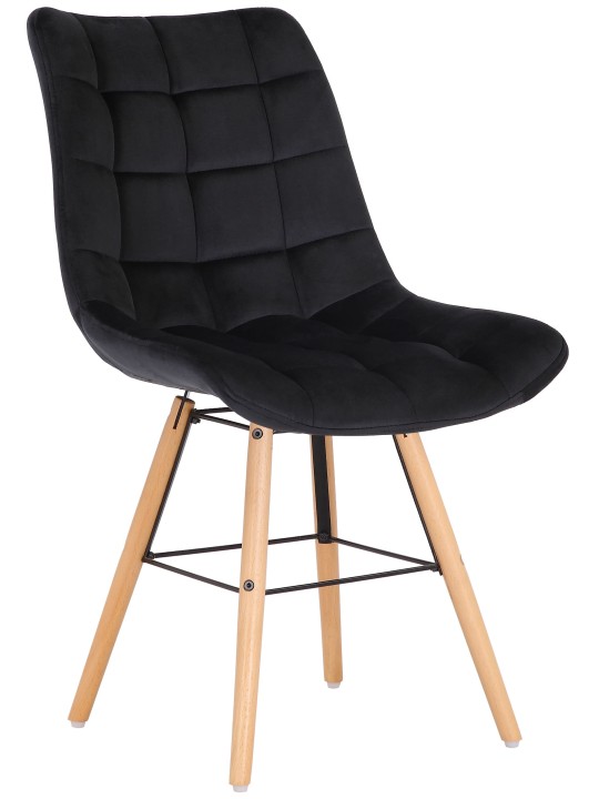 Lot de 2 chaises Leni velours, noir