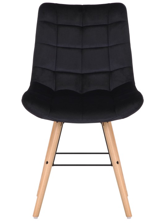 Lot de 2 chaises Leni velours, noir