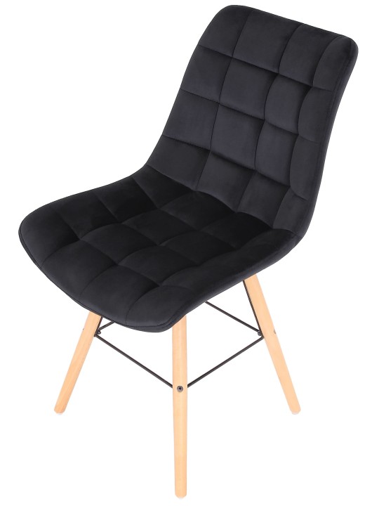 Lot de 2 chaises Leni velours, noir