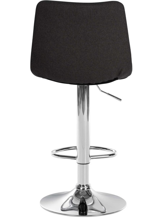 Tabouret de bar Jerry tissu chrome, noir