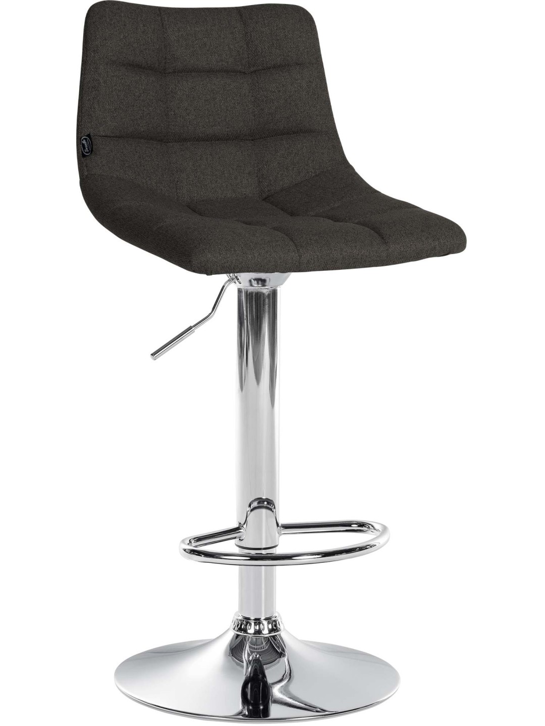Tabouret de bar Jerry tissu chrome, gris foncé