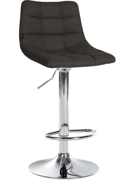 Tabouret de bar Jerry tissu chrome, gris foncé Tabouret de bar Jerry tissu chrome, gris foncé