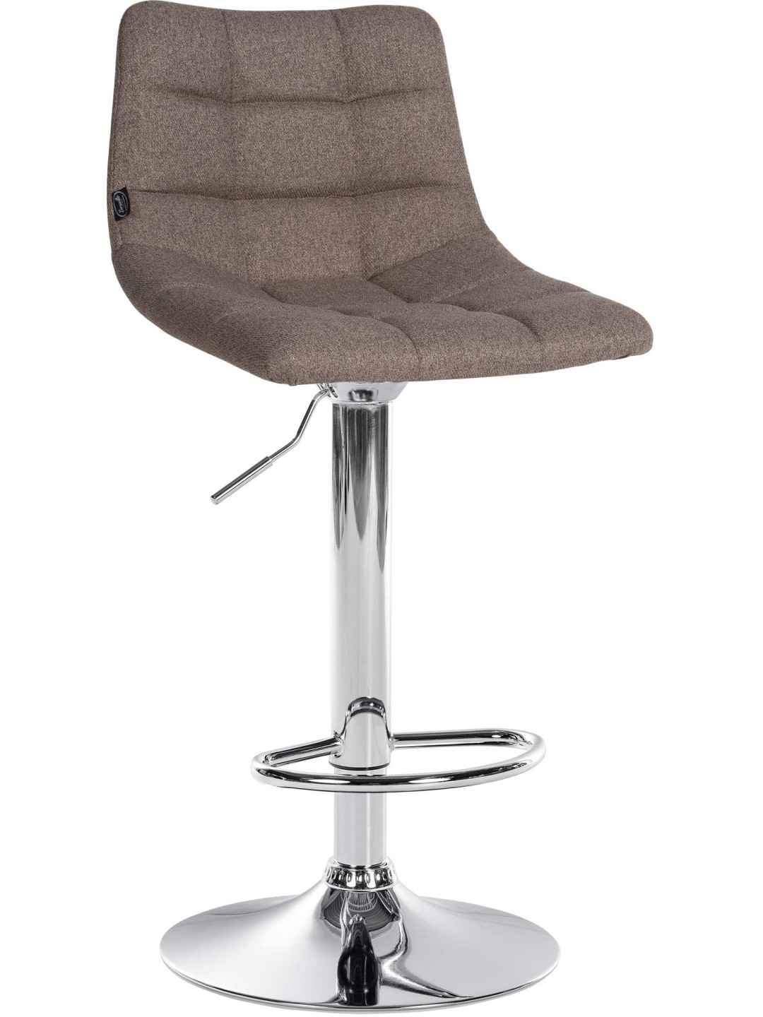 Tabouret de bar Jerry tissu chrome, taupe