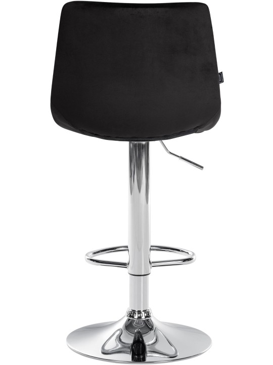 Tabouret de Bar Jerry Velours Chrome, noir