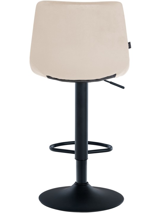 Tabouret de bar Jerry velours, crème