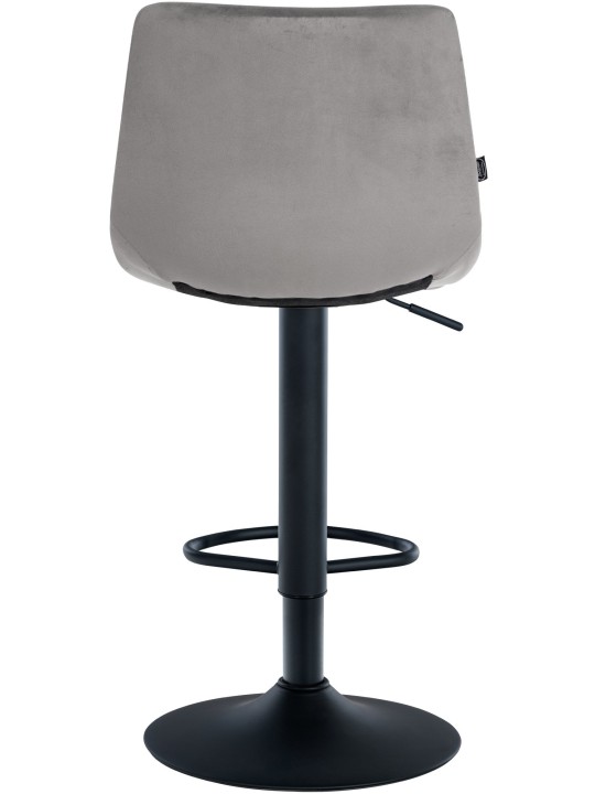 Tabouret de bar Jerry velours, gris