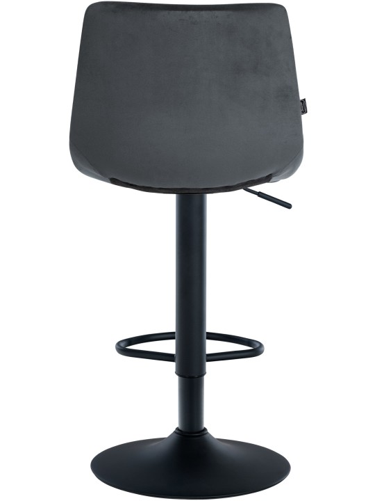 Tabouret de bar Jerry velours, gris foncé