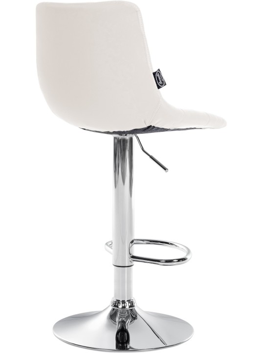 Tabouret de bar Jerry simili cuir chromé, blanc Tabouret de bar Jerry simili cuir chromé, blanc
