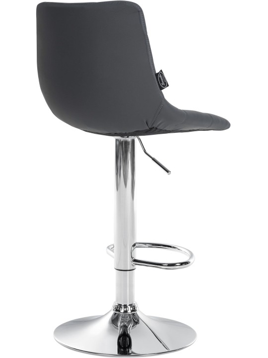 Tabouret de bar Jerry simili cuir chromé, gris