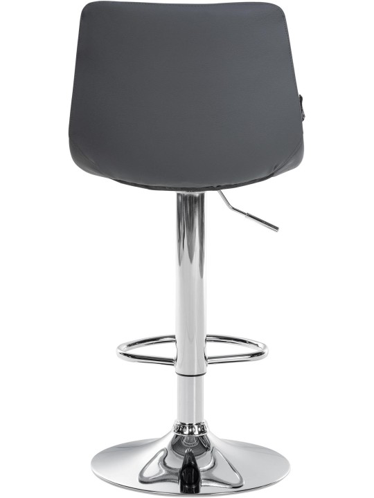 Tabouret de bar Jerry simili cuir chromé, gris