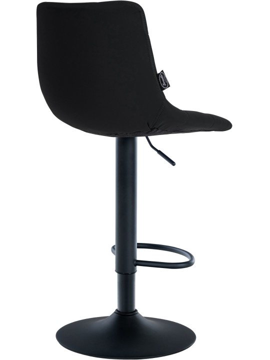 Tabouret de bar Jerry simili cuir, noir