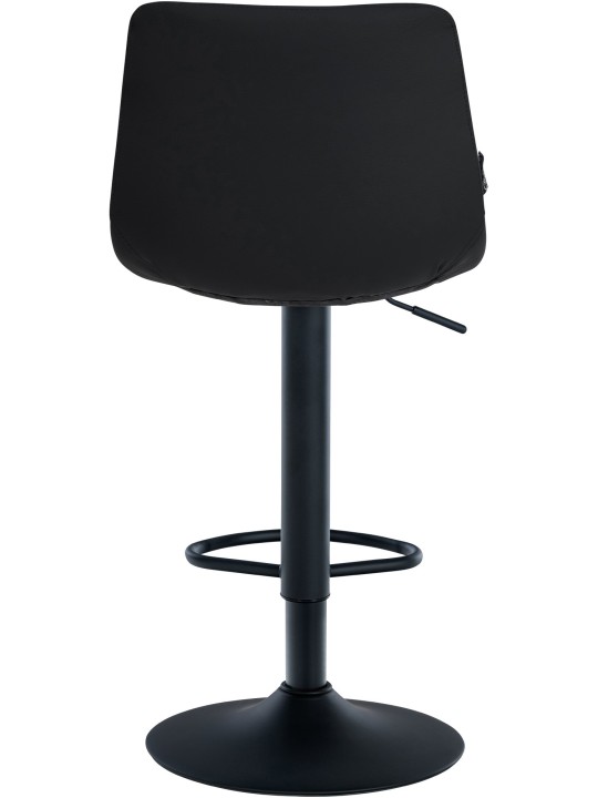 Tabouret de bar Jerry simili cuir, noir