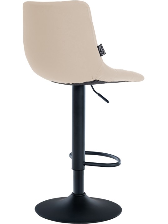 Tabouret de bar Jerry simili cuir, crème